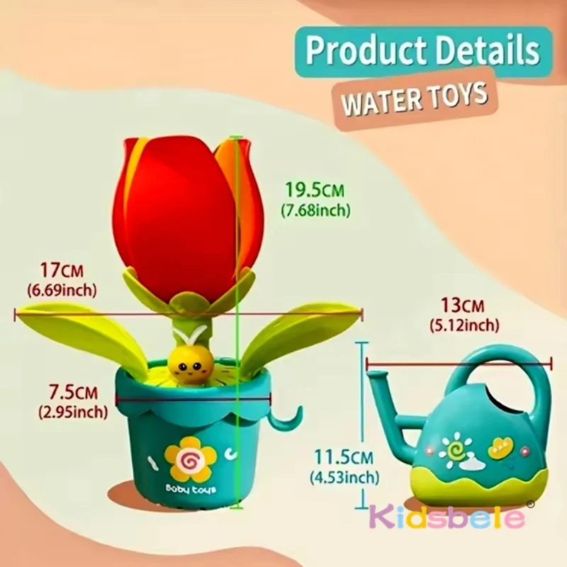 Juguete de baño para bebé – Flor pulverizadora con ventosa - imagen 5