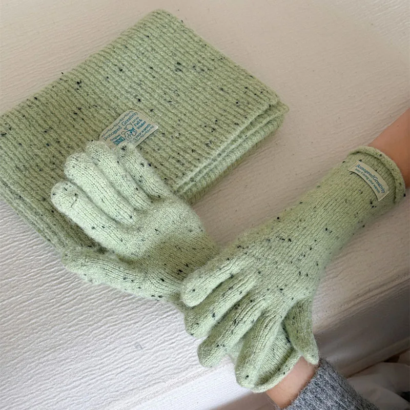 2026 nuevo guante tejido de invierno para niñas lindo 8 colores mujeres puntos coloridos guantes con pantalla táctil señora guantes cálidos y versátiles - imagen 4