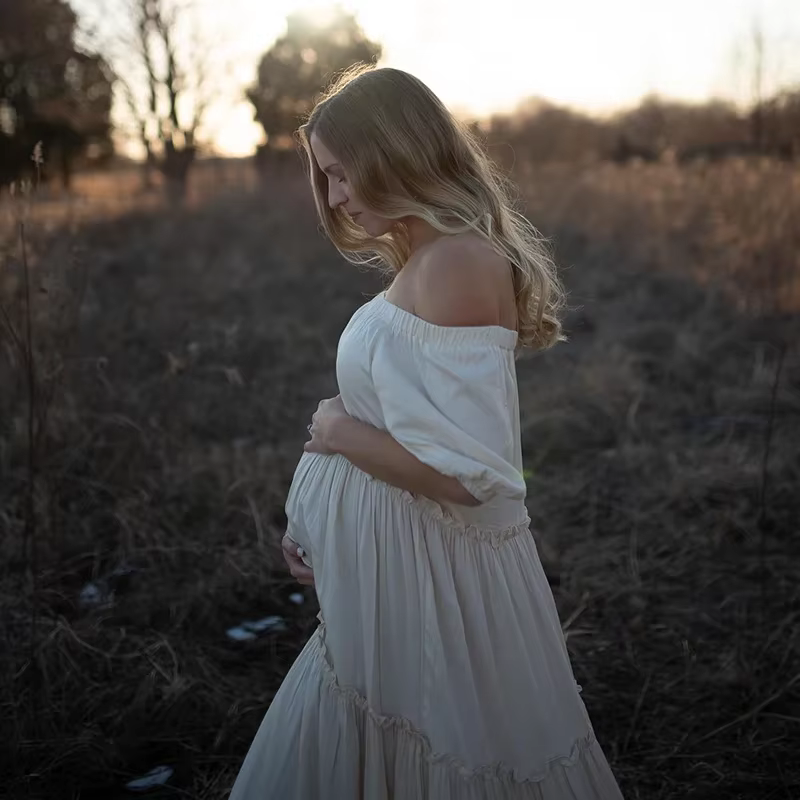 Vestido bohemio algodón para Baby Shower y sesión de fotos - imagen 4
