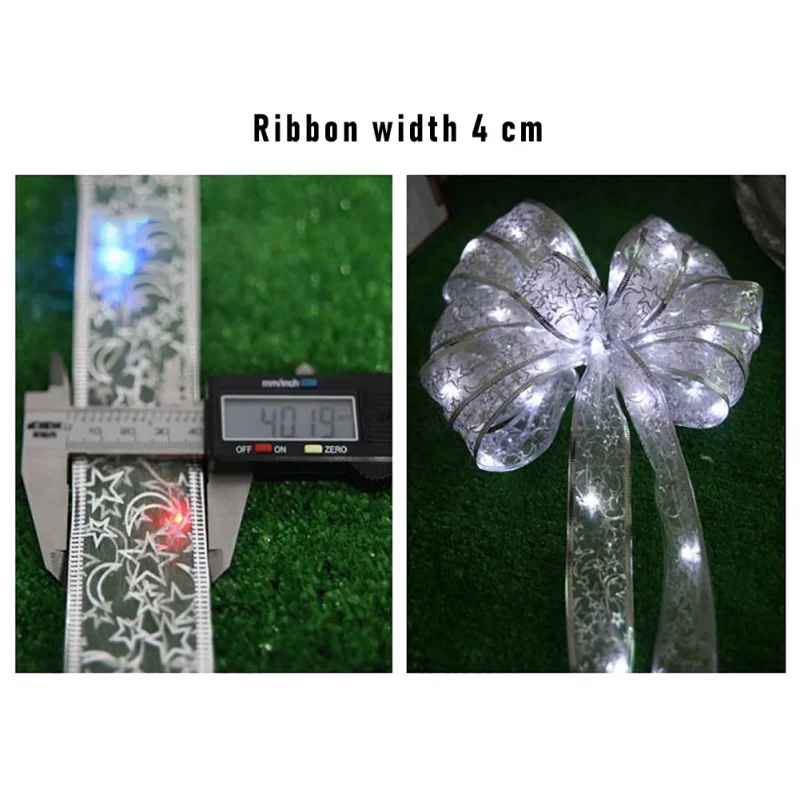 Cinta de luz de hadas para Navidad, adornos de árbol de Navidad, decoración de Feliz Navidad, lazos DIY, regalos de Año Nuevo - imagen 5