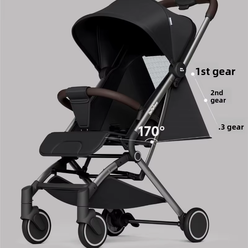 Cochecito plegable ultraligero con asiento acolchado para bebé - imagen 2