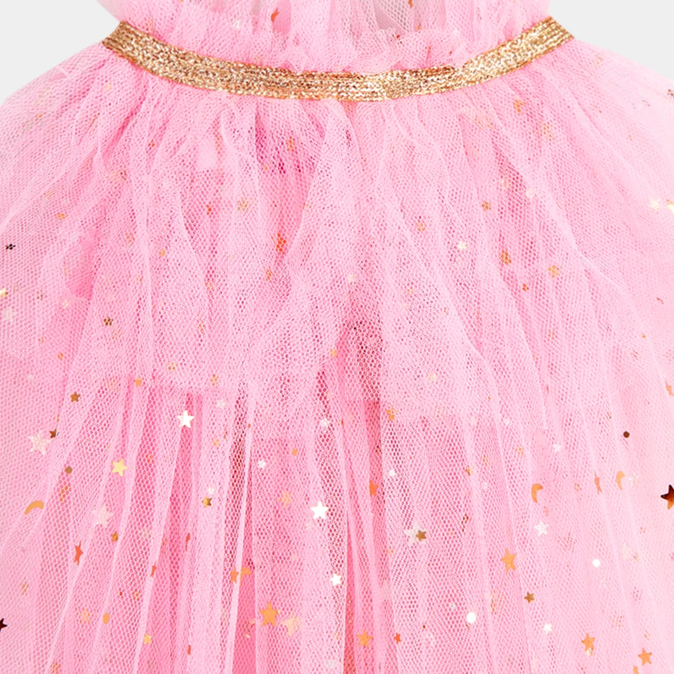 Juego de disfraz de actuación para niñas, capa de tul ligera, bolsa de corona con varita para niños, Ideal para fiestas de cumpleaños y Halloween, 9 Uds. - imagen 5