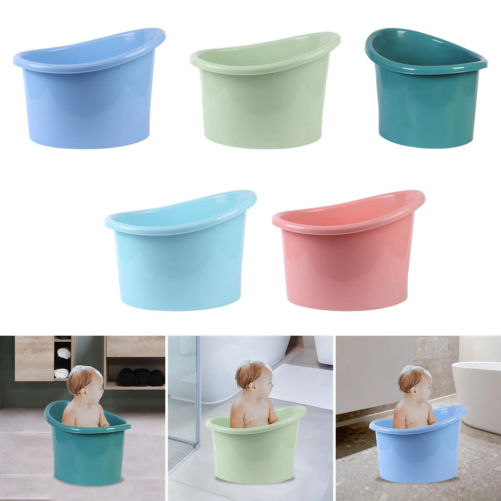 Cubo de baño para bebé, cubo para Baby Shower, accesorios de baño antideslizantes portátiles, bañera para sentarse, bañera para bebé para niños y niñas pequeños - imagen 4