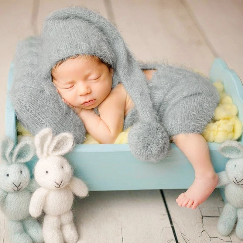 Conjunto bebé recién nacido de felpa con sombrero para fotos - imagen 2
