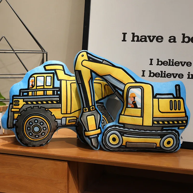 Peluche bulldozer excavadora – Juguete construcción suave para niños - imagen 2