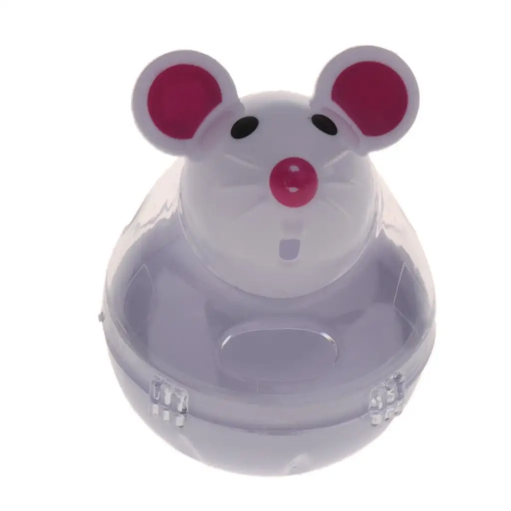 Mouse Shape Cat Tumbler Toy Food Dispenser Pet Dog Cat Dish Bowl Feeder