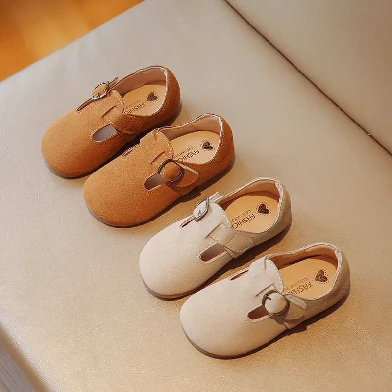 Zapatos planos para niños, moda de 1 a 10 años, zapatos de algodón para niñas, nuevos zapatos de cuero marrón para niños - imagen 3