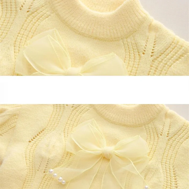 Jersey de punto de manga larga para niña suelto casual
