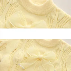 Jersey de punto de manga larga para niña suelto casual
