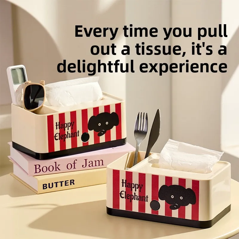 Caja de pañuelos de lujo de alta gama, mesa de centro creativa, caja de almacenamiento para el hogar, sala de estar, Control remoto, soporte para papel de cocina con resorte - imagen 3