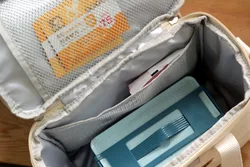 Bolsa de pañales isotérmica con bordado del oso impermeable para mamá