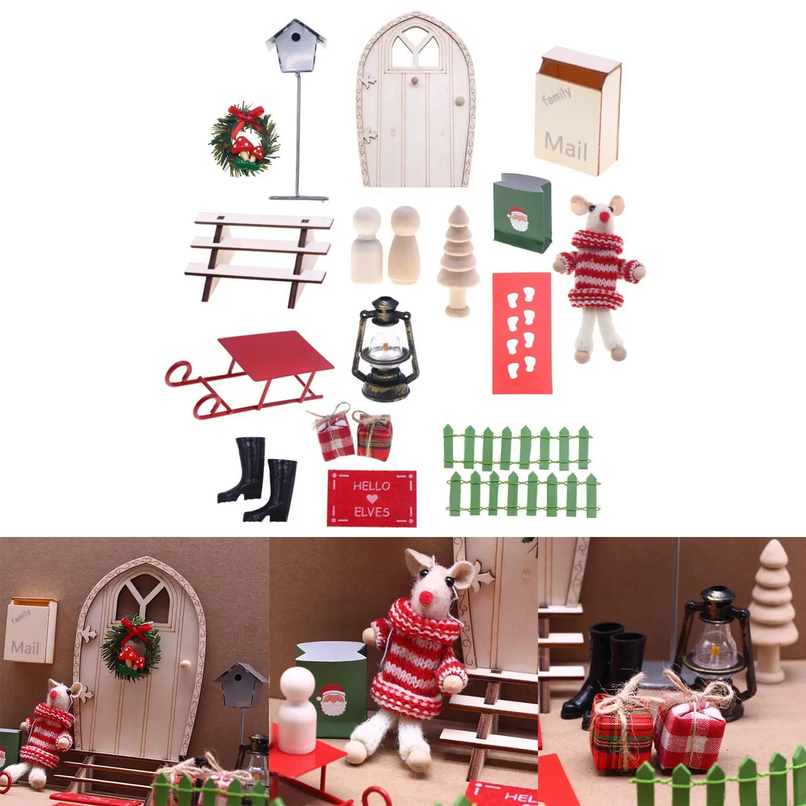1/12 Christmas Doll House Decoration Dollhouse Decoration Model Accessories