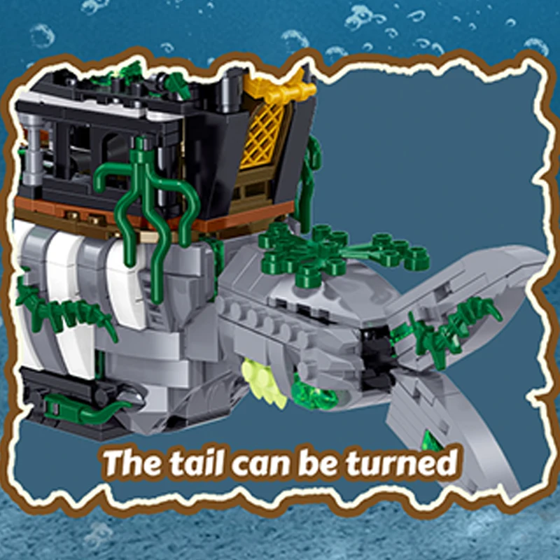 Juego de construcción barco pirata con tiburón - Set náutico infantil - imagen 3
