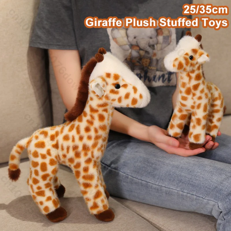 Juguetes de peluche de jirafa de 25/35cm, muñecos de peluche, decoración suave para habitación, alta calidad, niños, bebé, cumpleaños, Navidad, San Valentín, novia