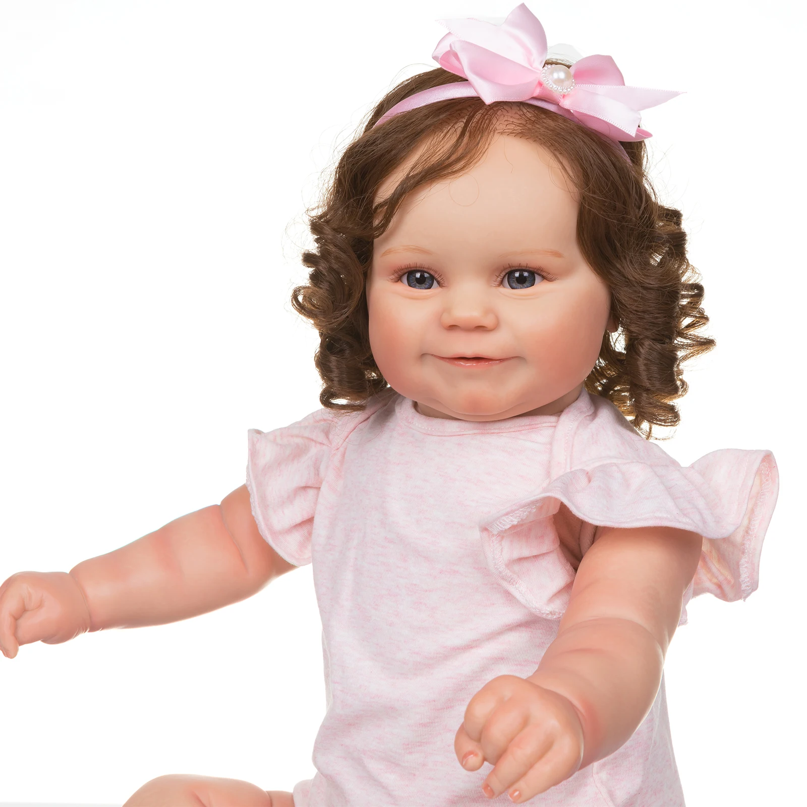 NPK muñeca reborn para niños – pelo marrón enraizado y detalle - imagen 5
