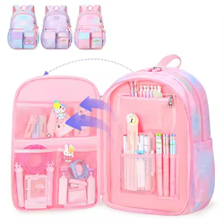 Mochila infantil unicornio bolsillos arcoíris – ligera y resistente