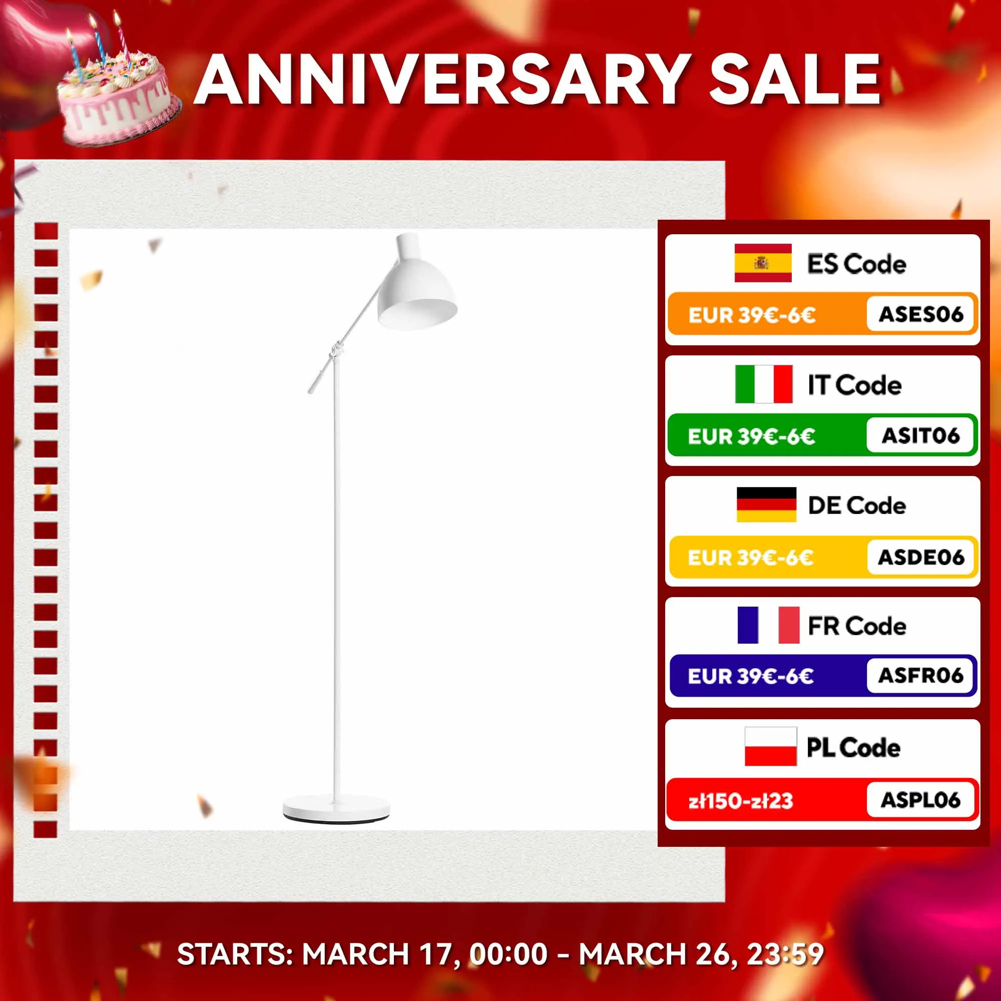 HOMCOM Lámpara de Pie Industrial Casquillo E27 Máx. 40W Lámpara de Lectura de Pie con Brazo Oscilante Altura Ajustable Pantalla Giratorio 90° para Salón Dormitorio Oficina Ø30x131-155 cm Blanco