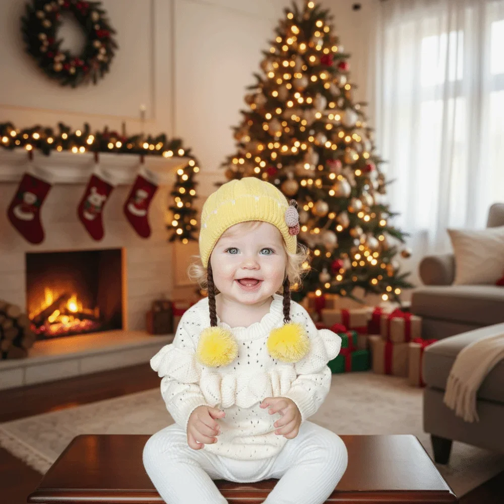 Gorro de punto cálido de dibujos animados, gorros de peluca suaves transpirables, jersey a prueba de viento, sombrero de otoño e invierno - imagen 3