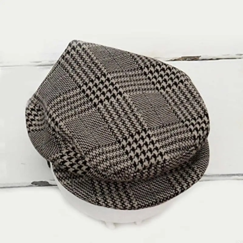 D7YD Conjunto estilo caballero para fotos inolvidables Mono a cuadros con conjunto sombrero - imagen 4