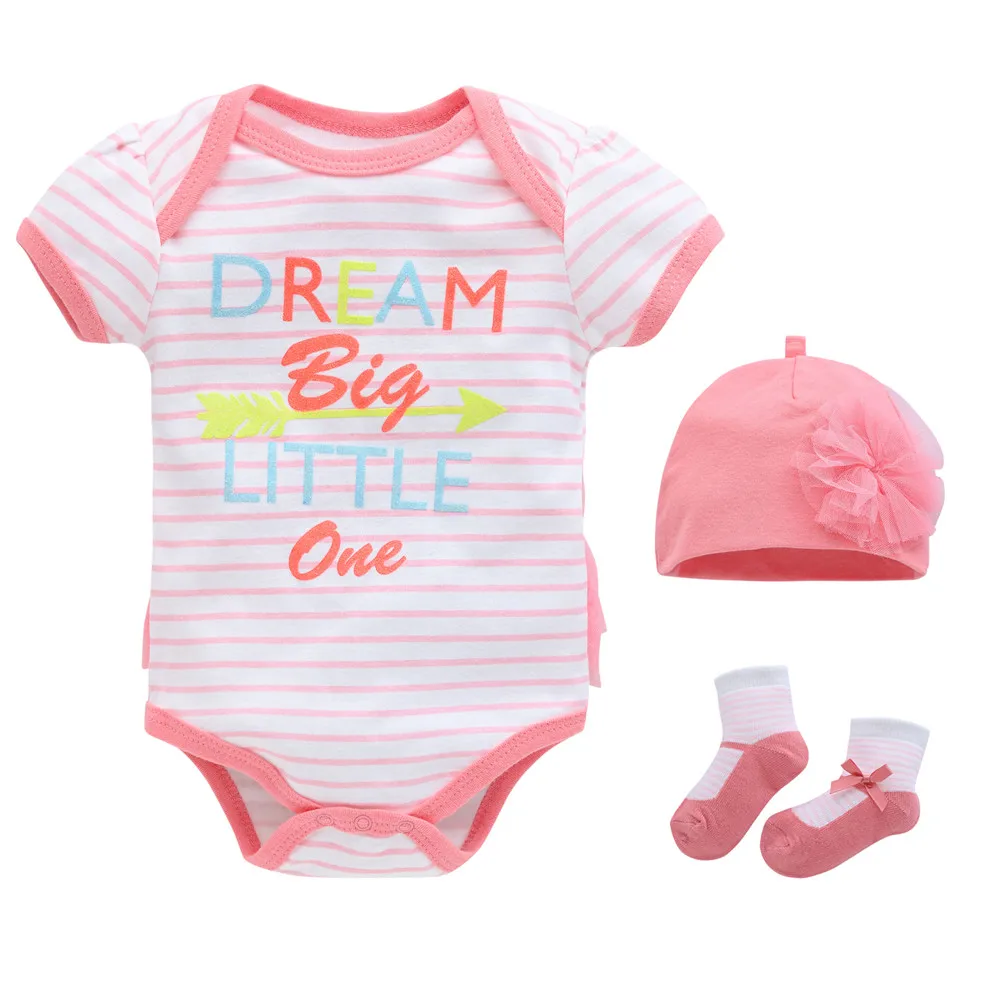 Kavkas conjunto de ropa para bebé recién nacido, 3 piezas, 3m, 6m, 9m, 12m, monos para bebé, ropa para recién nacido con estampado encantador - imagen 2