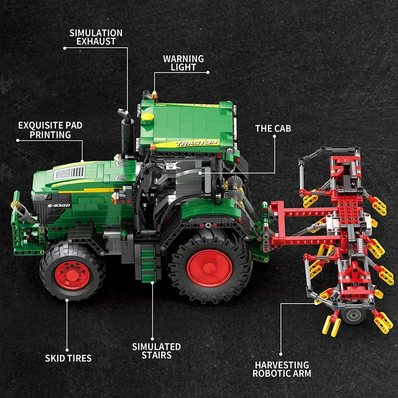 Tractor de bloques educativo con control remoto para niños - imagen 4
