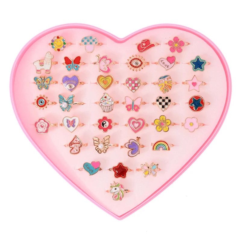 Anillos ajustables de fantasía para niñas – Joyería infantil] - imagen 2