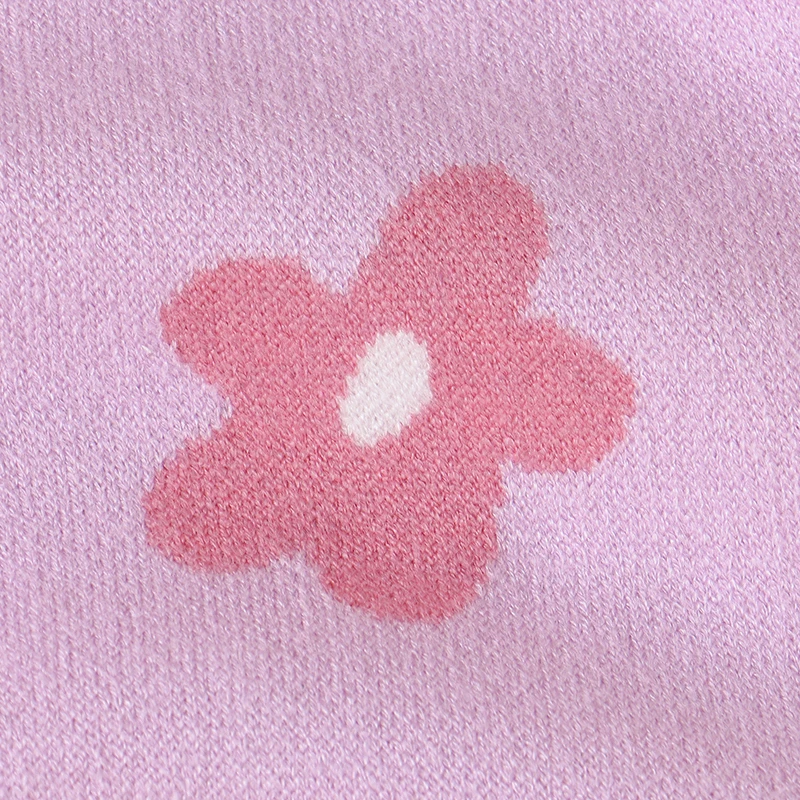 Peleles morados para niñas, monos de manga larga con cuello redondo para recién nacidos de punto Floral, monos de una pieza para bebés y niños pequeños, ropa de 0 a 18m - imagen 5