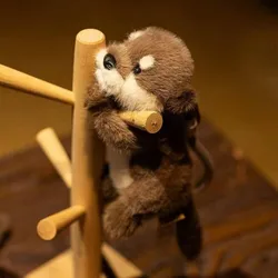 Lindo suave lontra llavero forma animal peluches llavero colgante regalos