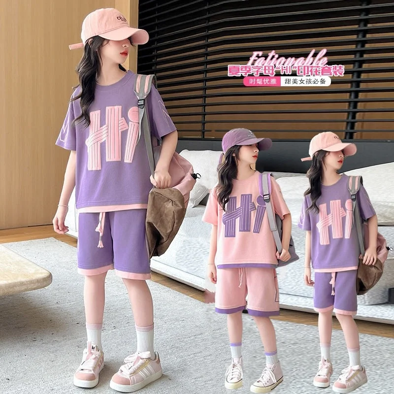 Conjuntos de verano para niñas: camisetas manga corta y pantalones cortos - imagen 3