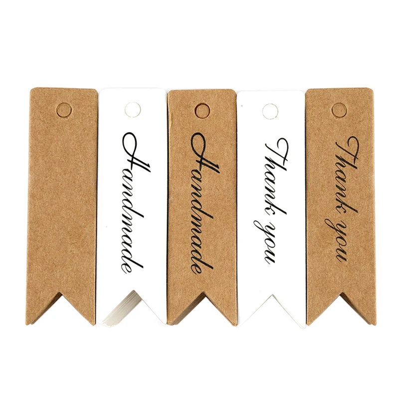 Etiquetas Kraft blancas cola de golondrina para boda y Navidad