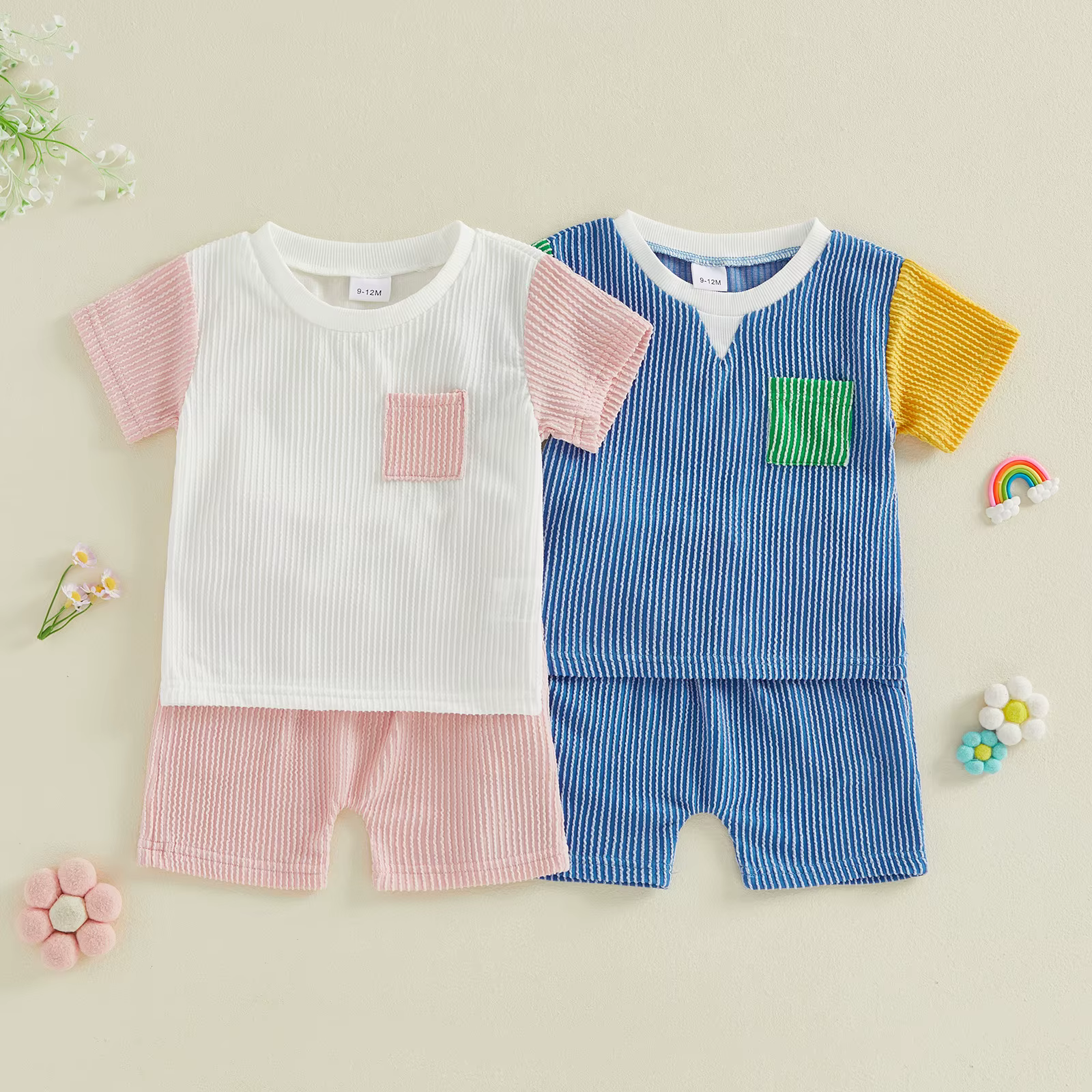 Conjunto verano niña rayas - Camiseta y shorts - imagen 2