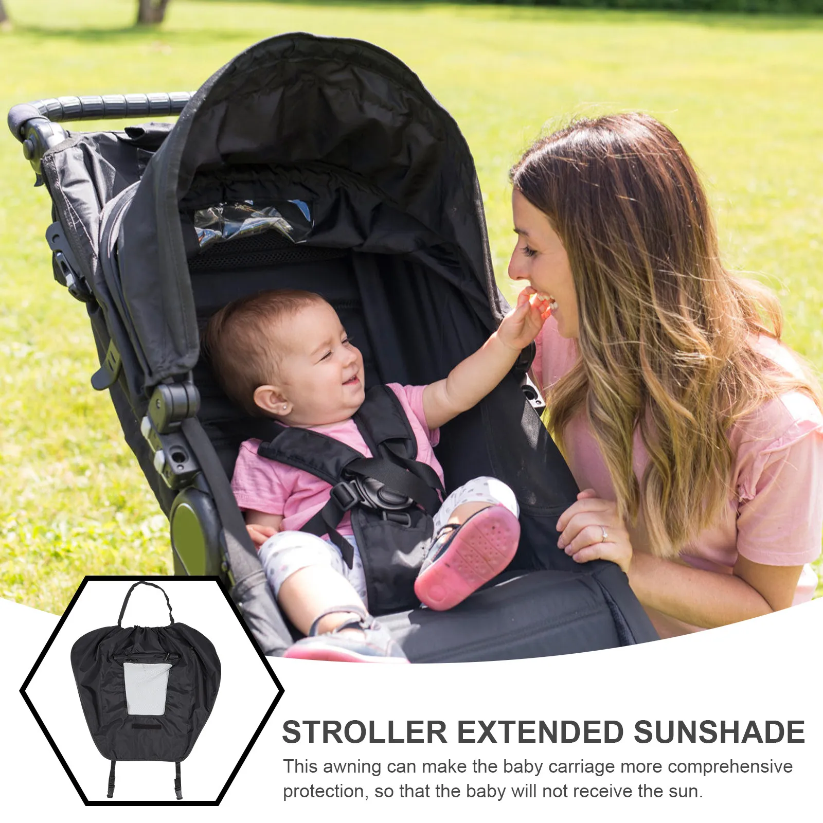 Parasol para cochecito con protección UV y cubierta impermeable - imagen 5