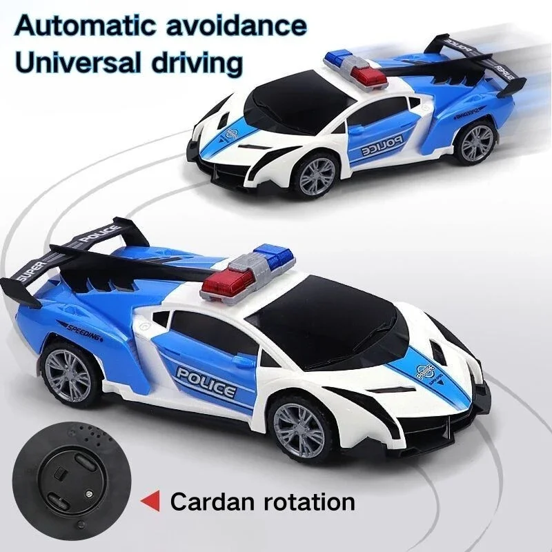 Coche de policía de juguete para niño, juguete giratorio con luces musicales y sirena, vehículo de juego de policía con puertas que se pueden abrir, regalo de Navidad para niños - imagen 3