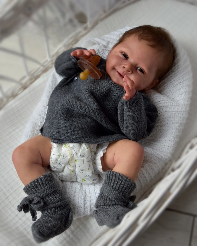 NPK-Kit de muñeca bebé Reborn de 20 pulgadas, Sebastian, ya pintado, pelo de raíz de tacto suave realista, piezas de muñeca DIY