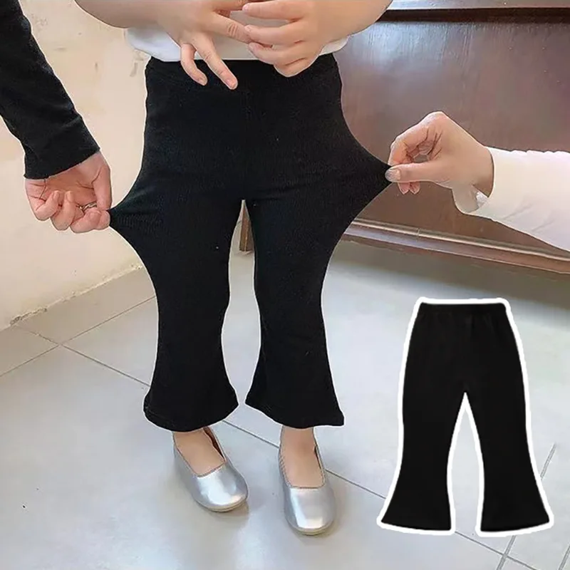 Leggings para niñas Otoño Invierno versión coreana Leggings para niños 0-6 años pantalones acampanados pantalones cálidos micro acampanados para niñas - imagen 2