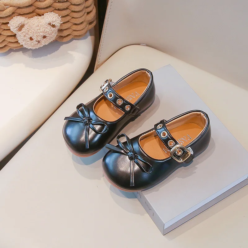 Zapatos de cuero para niños - Estilo mariposa, suela antideslizante - imagen 2