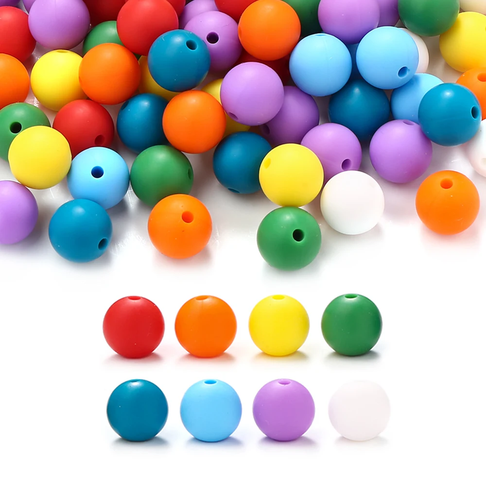 80 Uds. Cuentas de silicona de colores arcoíris, cuentas para mordedor de calidad alimentaria para bebés, Clips para chupete ecológicos, Beacelet de cadena - imagen 2