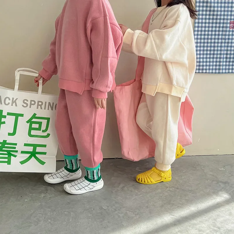 Milangel-Conjunto de ropa informal para niños y niñas, jersey con capucha y pantalones sólidos, 2 piezas, otoño - imagen 5