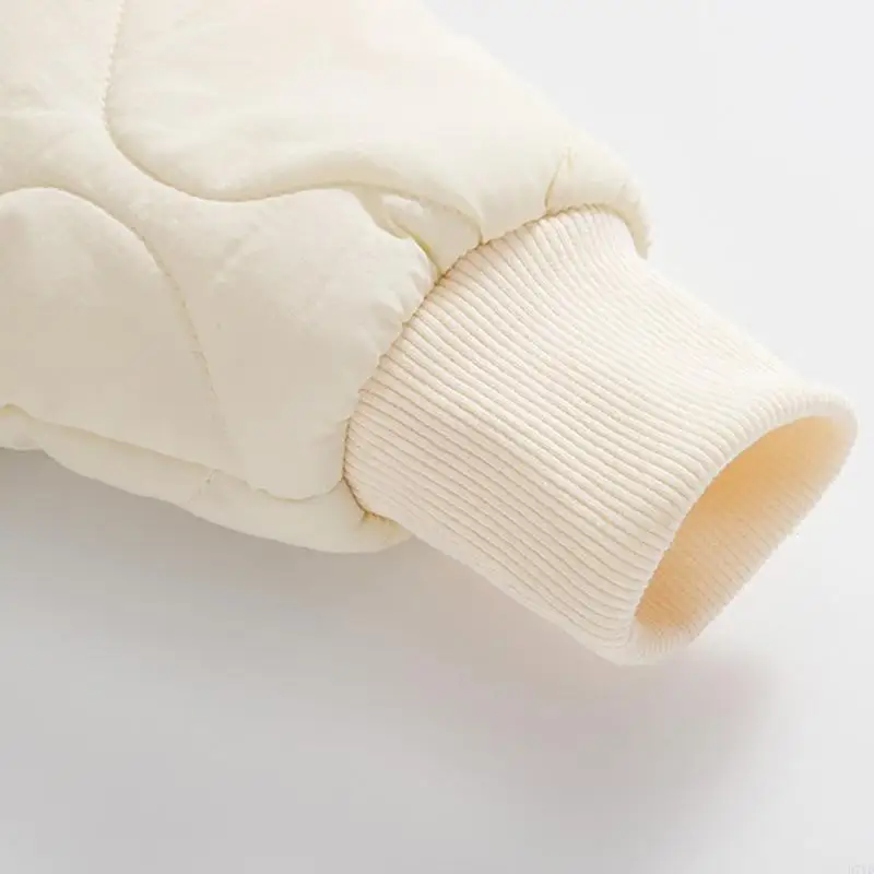 D7YD Conjunto cómodo para bebé, pelele Color sólido con bordado oso dibujos animados, mono manga larga para bebés - imagen 2