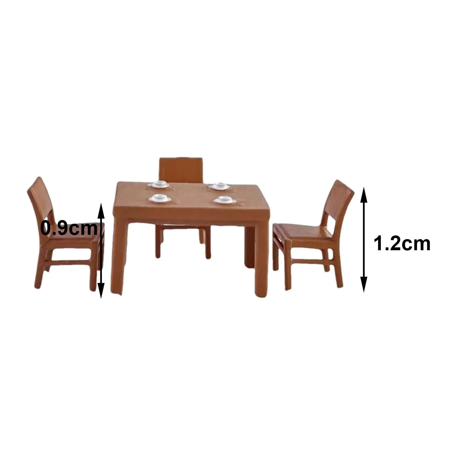 4x 1:64 Furniture Model Resin Crafts Desktop Ornament Collections Photo Props Layout Dioramas Model Scenery Table Chair Set