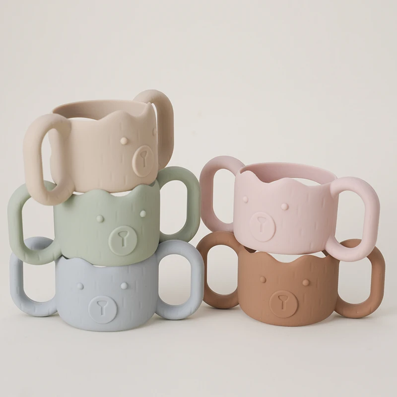 1 asa de silicona para biberones, portabotellas con pajita estrecha, ayuda a sujetar la biberón, ajuste Global, calibre estándar, extraíble