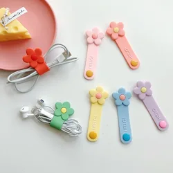 Enrollador de cables silicona con flores para iPhone