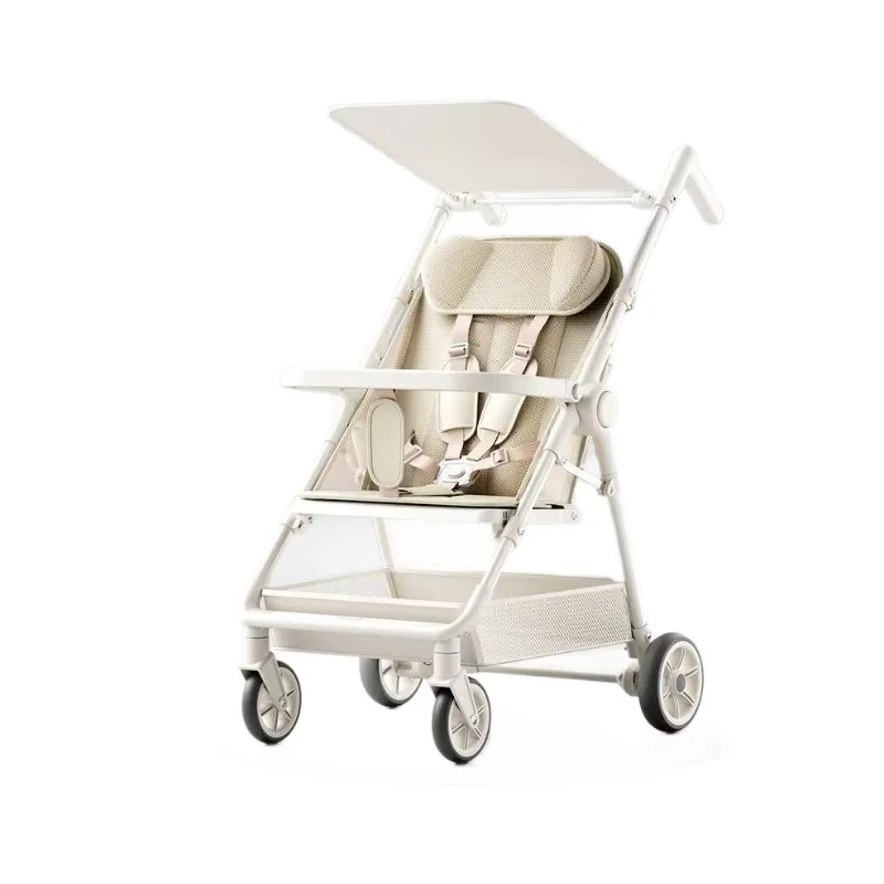 Cochecito plegable ligero para bebé con posiciones ajustables para sentarse y tumbarse: un cochecito infantil portátil para pasear - imagen 5