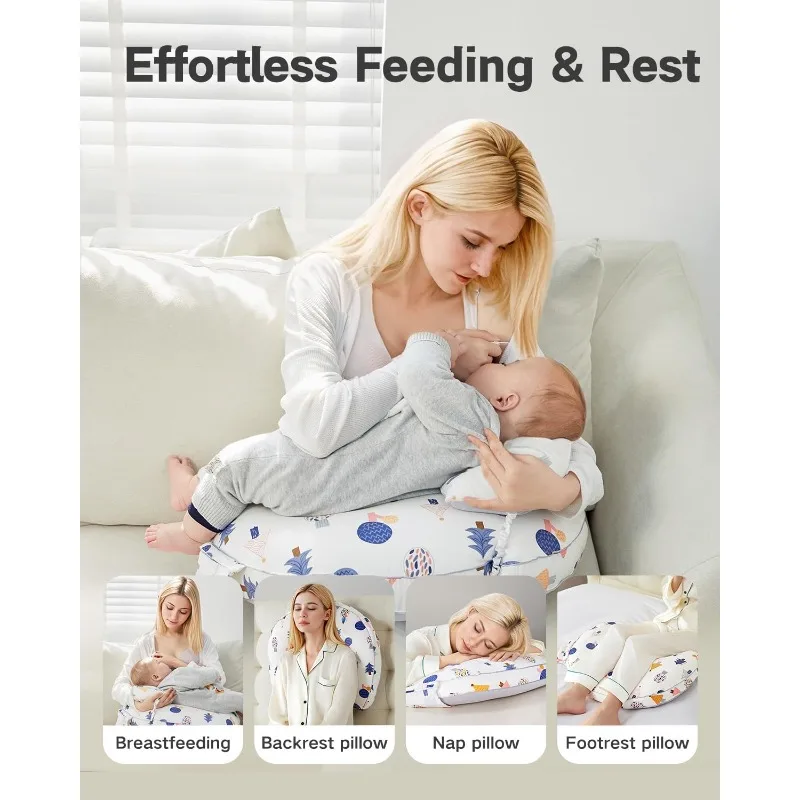 Almohada de lactancia ergonómica lavable a máquina para bebé y madre - imagen 4