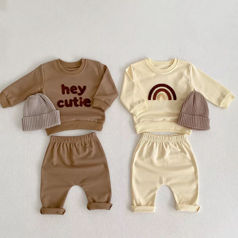 Conjunto de sudadera y pantalones arcoíris de algodón para bebé - imagen 5