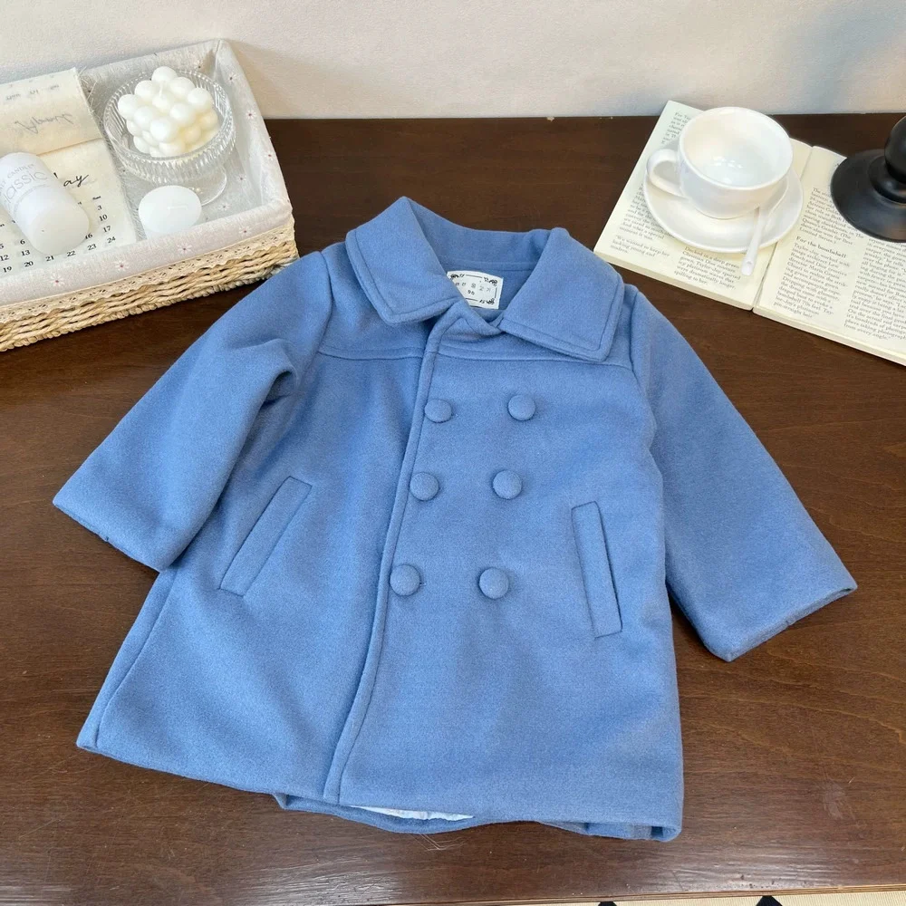 Abrigo lana invierno niños – Doble botonadura media verga - imagen 5