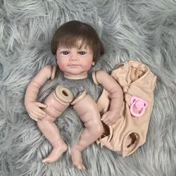 Muñeca realista Sanya con ojos azules y cabello transplantado