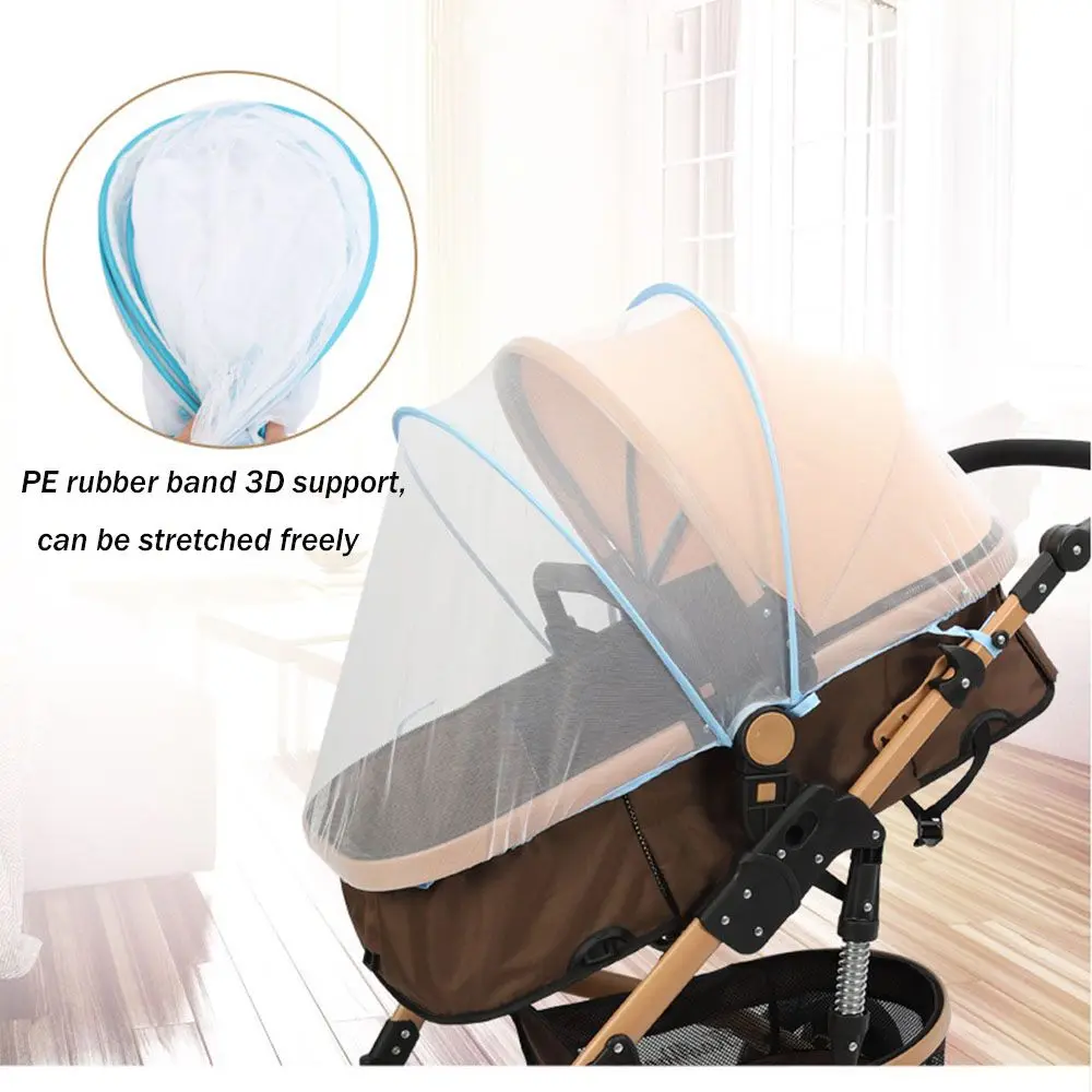 Mosquitera plegable transpirable para cochecito con cremallera doble uso