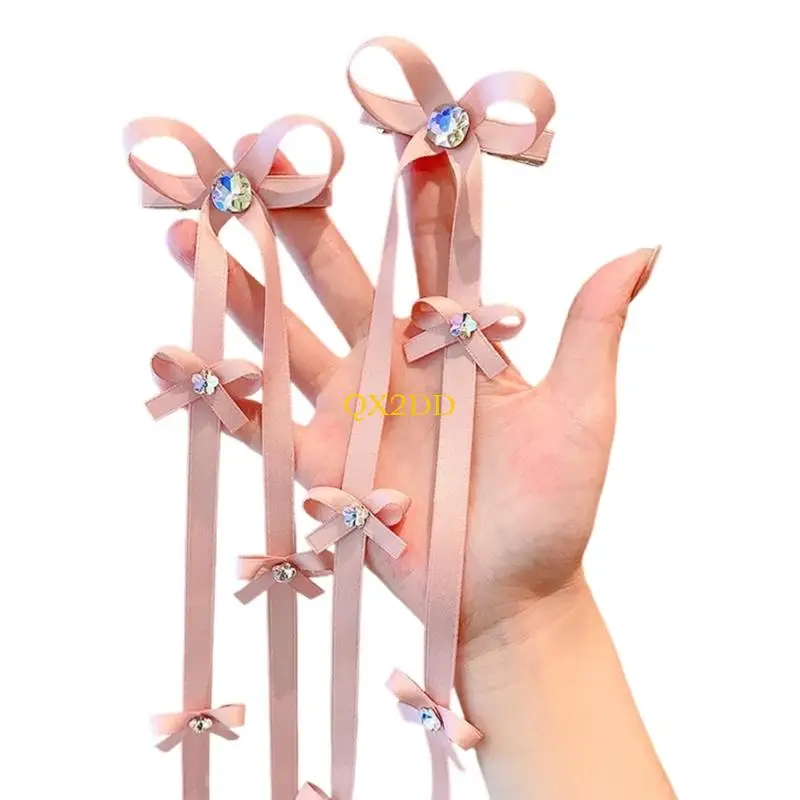 QX2D Baby Baby Babys Cabina trenzada Tasselas cinta Decoración Bownot Decoración Cordón cabello adorno - imagen 4