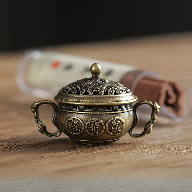 Quemador de incienso de cobre antiguo – aroma duradero para casa - imagen 5